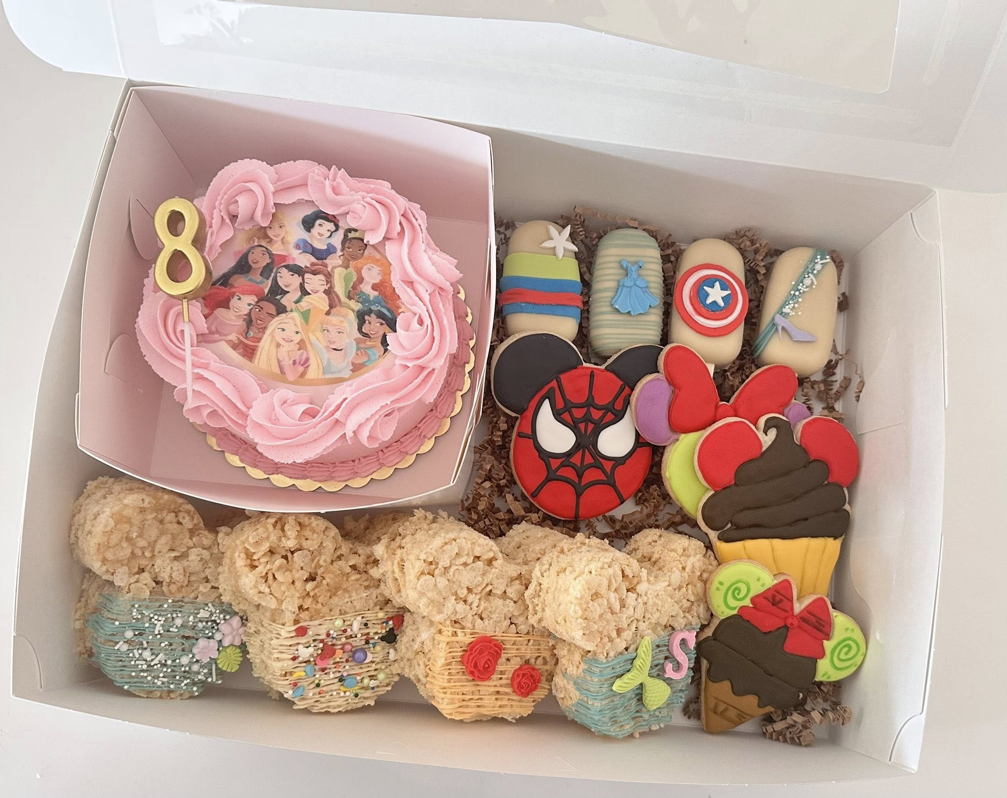 Princess themed Bento Box with pink cake